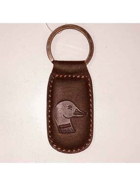 The Royal Standard Duck Embossed Genuine Leather Keychain Brown Hunting Gift